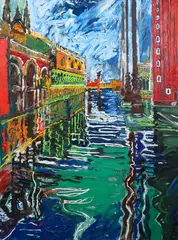 Venice in the Floods by John Bratby, oil on canvas, sold Dec 2023