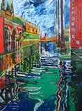 Venice in the Floods by John Bratby, oil on canvas, sold Dec 2023