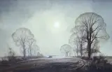 Ploughing at the gleaning by Rowland Hilder, gouache and watercolour, sold Dec 2023