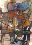 Le Soleil Etait Sortie du Ventre de la Nuit by Théo Tobiasse, pastel, sold Dec 2023