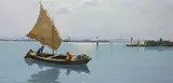 Lagoon by Giuseppe Marino, oil on canvas, sold Dec 2023
