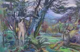Partial label and stamp by Phyllis Bray, oil on canvas, sold Dec 2023