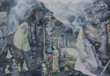 Surreal by Harold Hitchcock, 1967, watercolour, sold Dec 2023