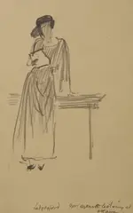 'Lady Oxford by Frederick Samuel Beaumont, pencil, offered Dec 2023