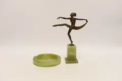 A small Art Deco bronze of a female dancer by Josef Lorenzl, bronze, sold Dec 2023