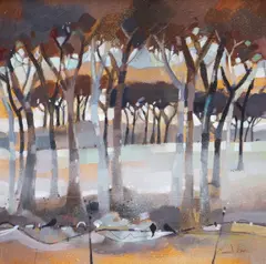 Fresh morning glow by Emma S Davis, oil on board, sold Dec 2023