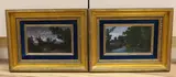 Churchyard and Riverscape by Augustin Toursel, oil, sold Dec 2023