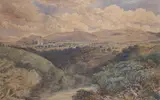 River landscape by David Cox Jr., 1877, watercolour, sold Dec 2023