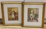 Seated Georgian lady and by Henry Gillard Glindoni, 1910, watercolour, sold Dec 2023