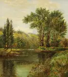 Near Ware, Hertfordshire by Ernest J. Hutchins, 1933, oil on canvas, sold Nov 2023