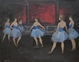 Study of ballet dancers by Otto Olsen, oil on canvas, sold Nov 2023