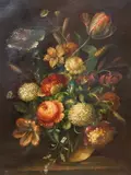 In the 17th century Dutch style by Dorothy Cooper, oil on canvas, sold Nov 2023