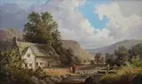Welsh landscape with cottage by George Cole, 1871, oil on canvas, sold Nov 2023