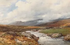 The Llugwy from the Old Road by David Bates, 1897, oil on canvas, sold Nov 2023