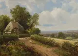 A Surrey cottage by Henry Maidment, oil on canvas, sold Nov 2023
