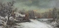 Panoramic winter landscape by William Stone, Stone, sold Nov 2023