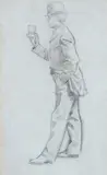 Morning Drinker, Mr Sickert by Phil May, pencil on paper, sold Nov 2023