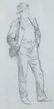 Morning Drinker, Mr Wilson Shaw by Phil May, pencil, offered Nov 2023