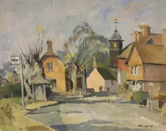 Abinger Hammer by Edward Wesson, oil on canvas board, sold Nov 2023