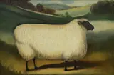 A Cotswold sheep by Alexandra Churchill, oil on board, sold Nov 2023