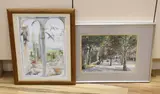Street scene with two figures by Michael Aubrey, watercolour, offered Nov 2023