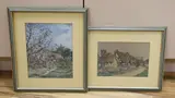 Thatched cottages by D. A. Greatorex, 1950, watercolor, offered Nov 2023