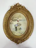 Oval by Thomas Perris, 1916, watercolour, sold Nov 2023