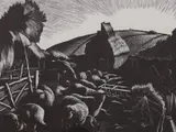 January Lambing by Clare Leighton, engraving, sold Nov 2023