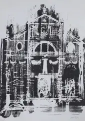 San Moise, Venice by John Piper, lithograph, sold Nov 2023