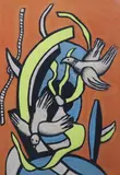 Two Doves by Fernand Léger, lithograph, sold Nov 2023