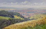 Towards Lewes by Christopher Osborne, oil on board, sold Nov 2023