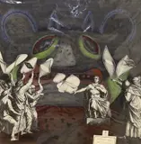 Hail Caesar! by Gerald Leet, mixed media and collage on paper, sold Nov 2023