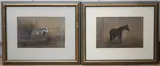 Studies of a badger and a horse by John Naylor, drawing, sold Nov 2023