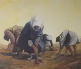 The Peanut Gatherers, Cyprus by Valerie Shepherd, watercolour, offered Nov 2023