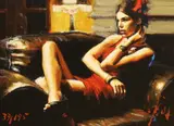 Linda in red III by Fabian Perez, giclee, sold Nov 2023