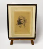 Self Portrait by Hubert von Herkomer, etching, sold Nov 2023