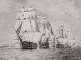 'Victory Breaking the Line at by William Lionel Wyllie, pencil, sold Nov 2023