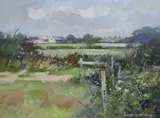 Near Sturminster Newton by Norman Battershill, oil on board, sold Nov 2023
