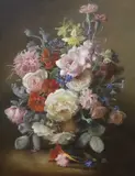 August Flowers by Edna Bizon, oil on canvas, sold Nov 2023