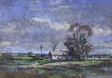 Elm Tree Cottage by Norman Battershill, pastel, sold Nov 2023