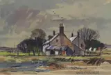 Wash Day by Norman Battershill, watercolour, sold Nov 2023