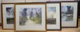 Winter & Autumn landscapes and country by Dennis Morley, watercolor, sold Nov 2023
