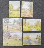 Six by Edith Alice Andrews, watercolour, sold Nov 2023