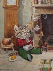 Bubbles by Racey Helps, watercolour, sold Nov 2023