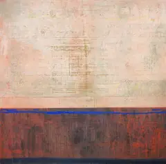 Abstract by Sheila Geogeohay, oil and mixed, sold Oct 2023