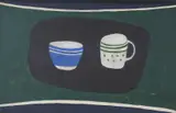 Still life of vessels by Rachel Nicholson, oil on board, sold Oct 2023