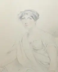Portrait of Eliza Adams by George Henry Harlow, pencil, sold Oct 2023