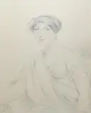 Portrait of Eliza Adams by George Henry Harlow, pencil, sold Oct 2023