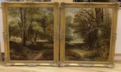 Woodland encampments by George Fielding, oil, sold Oct 2023