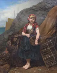Fisher girl by Vivian Crome, 1880, oil on canvas, sold Oct 2023
